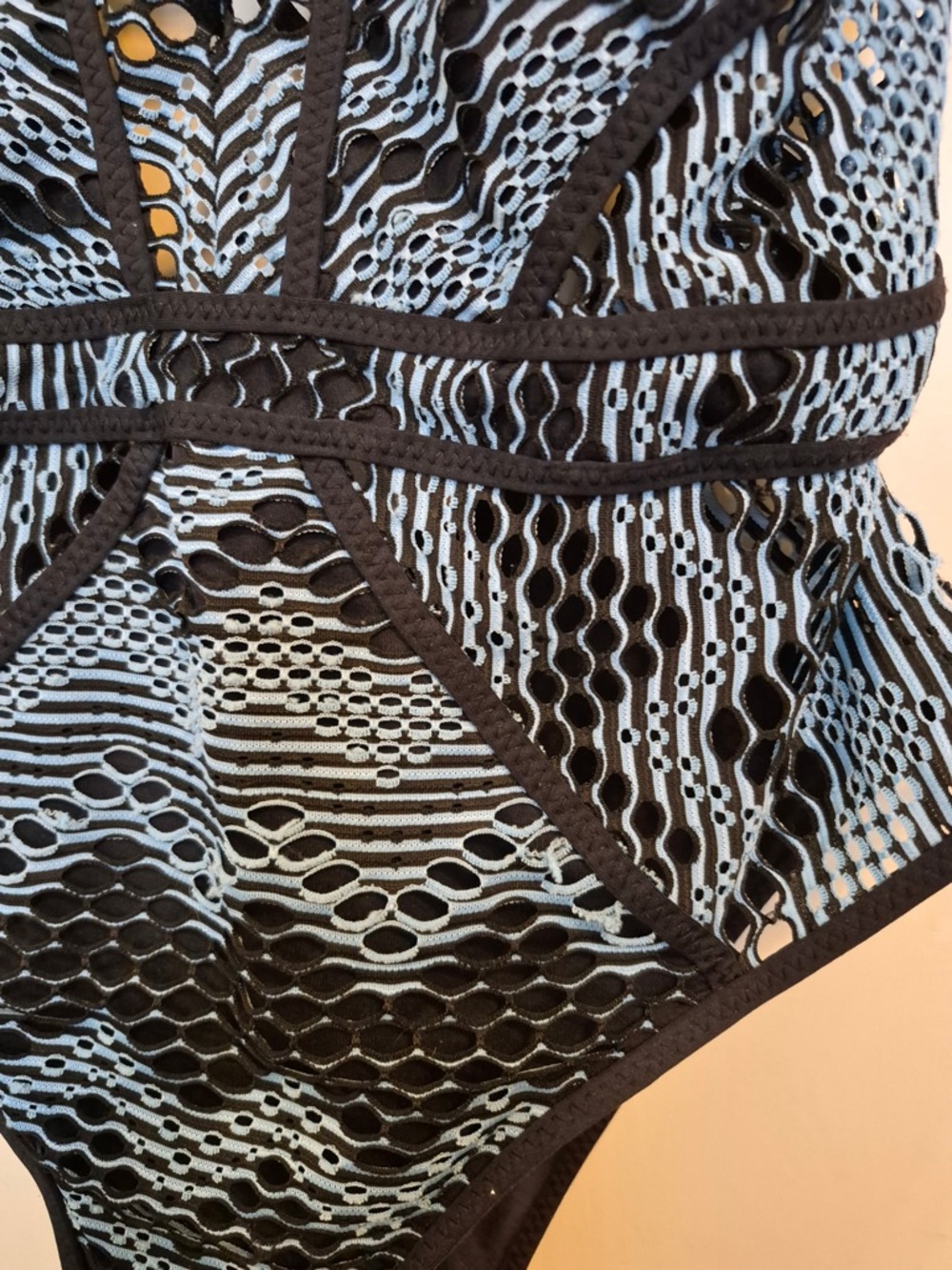 BECCA by Rebecca Virtue Reveal Plunge Crochet One-Piece Bathing Suit - Picture 8 of 11